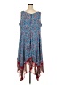 Catherines 100% Polyester Paisley Blue Casual Dress Size 3X - photo 2