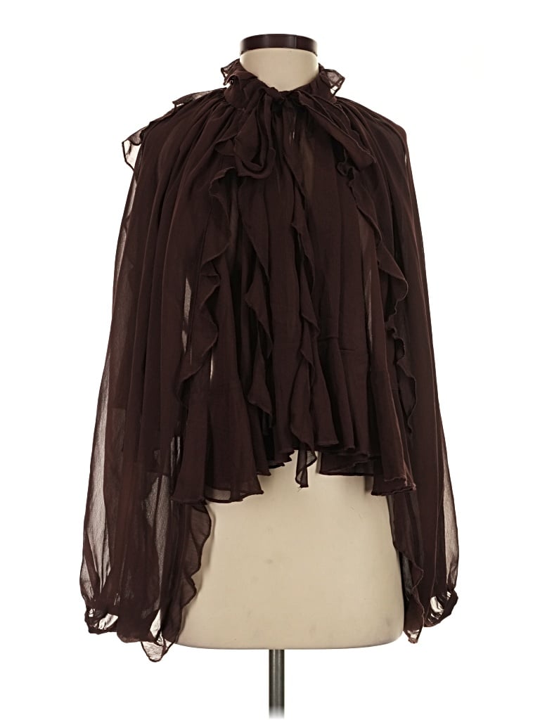 Pre-owned Commense Long Sleeve Blouse In Brown