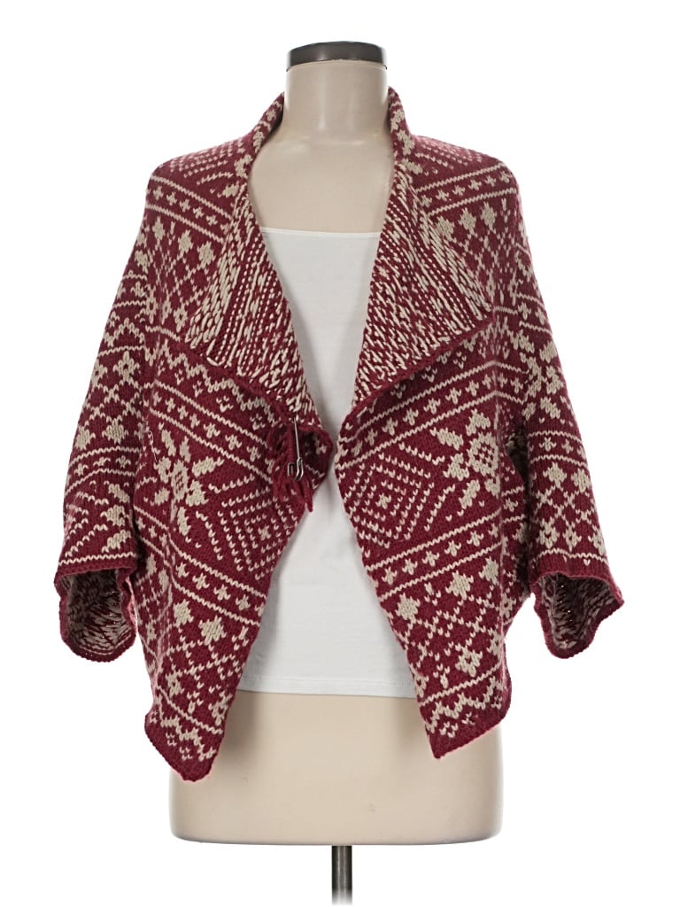 Pre-owned Cabi Cardigan Sweater In Burgundy