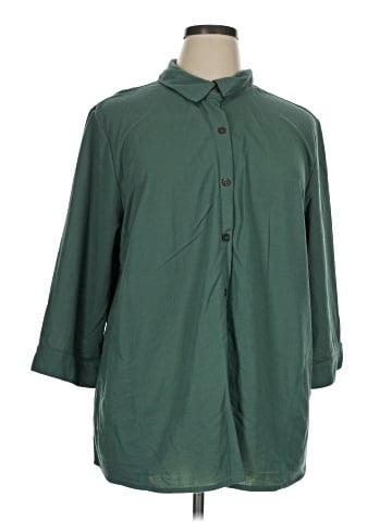 Sport Savvy 3/4 Sleeve Button-Down Shirt (view 1)