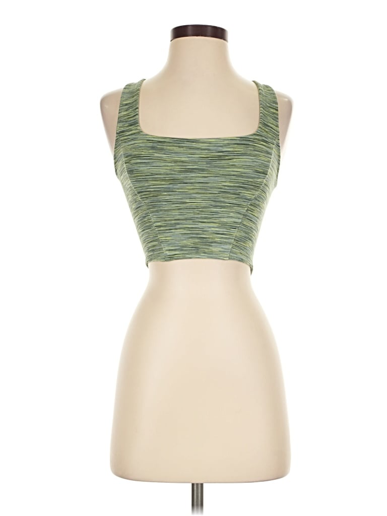 Pre-owned Sunday Best Tank Top Green Strapless Neckline Tops