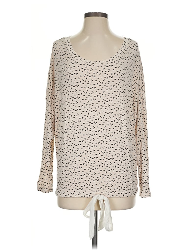 Pre-owned Eberjey Long Sleeve Blouse In Ivory