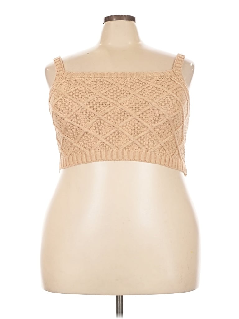 Pre-owned Current Air Sleeveless Top Tan Strapless Neckline Tops