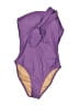 J.Crew Color Block Purple One Piece Swimsuit Size 2 - photo 1