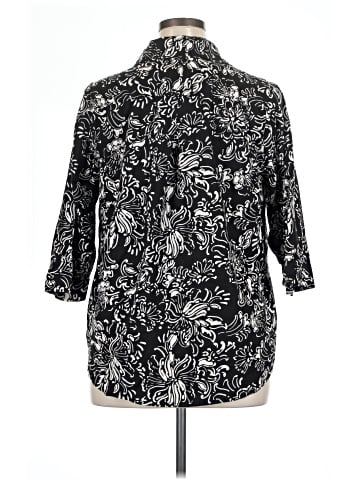 Jones & Co 3/4 Sleeve Button-Down Shirt (view 2)