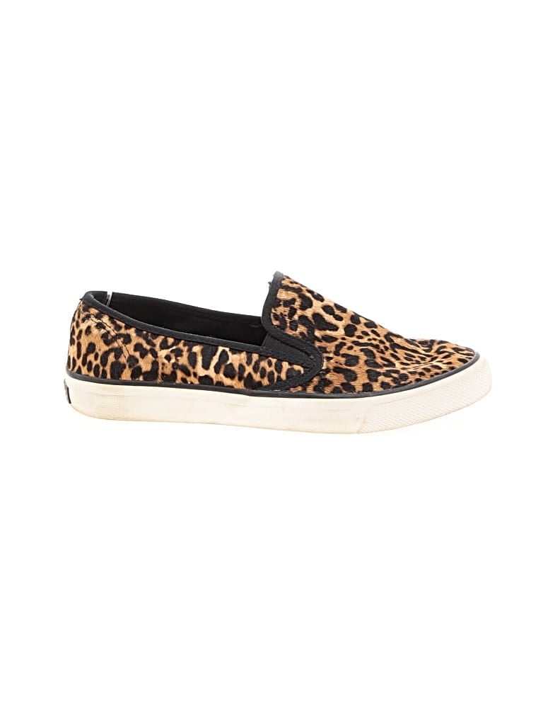 Pre-owned Sperry Top-sider® Sneakers Brown Animal Print Pattern Shoes
