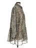 H&M 100% Polyester Animal Print Silver Long Sleeve Blouse Size 12 - photo 4