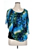Signature Studio 100% Polyester Blue Short Sleeve Blouse Size XL - photo 1