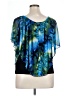 Signature Studio 100% Polyester Blue Short Sleeve Blouse Size XL - photo 2