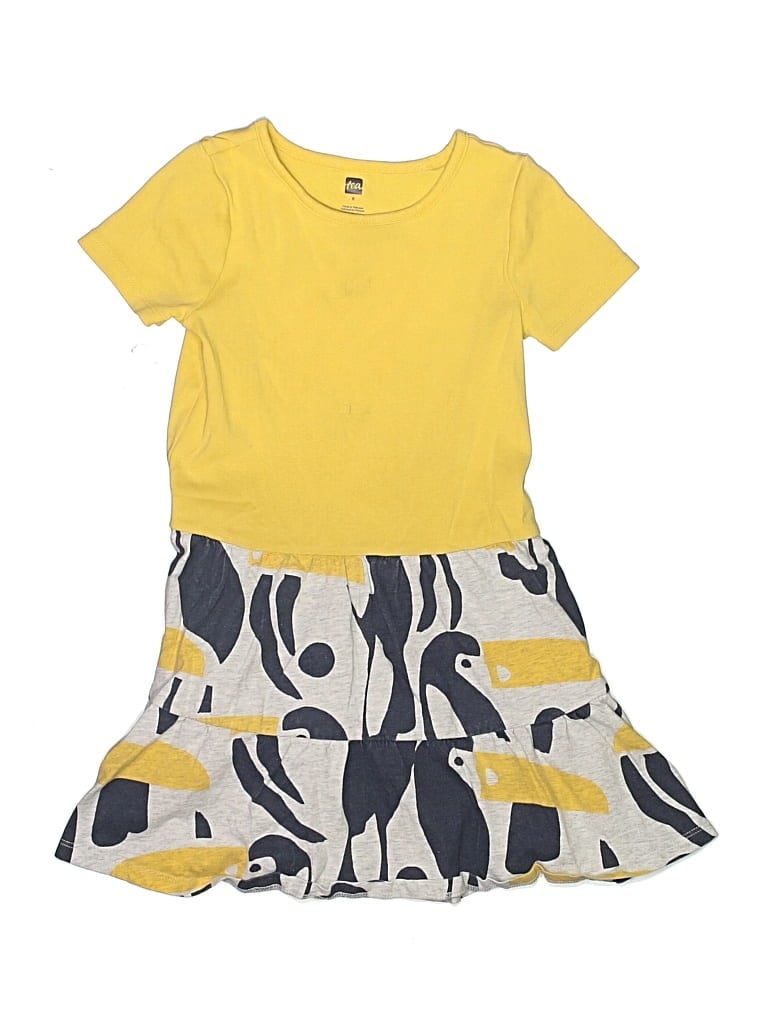 Pre-owned Tea Kids' Dress In Yellow