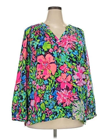 Lilly Pulitzer Long Sleeve Silk Top (view 1)