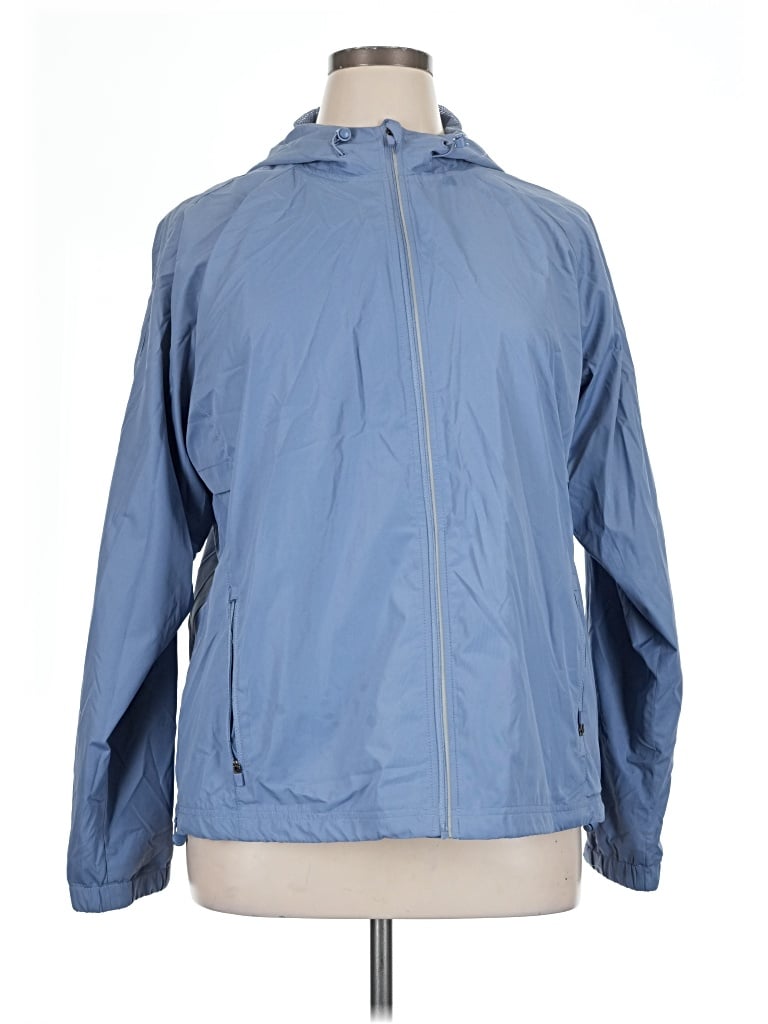 Pre-owned Asics Windbreaker Jacket In Blue