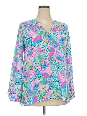 Lilly Pulitzer Long Sleeve Silk Top (view 1)