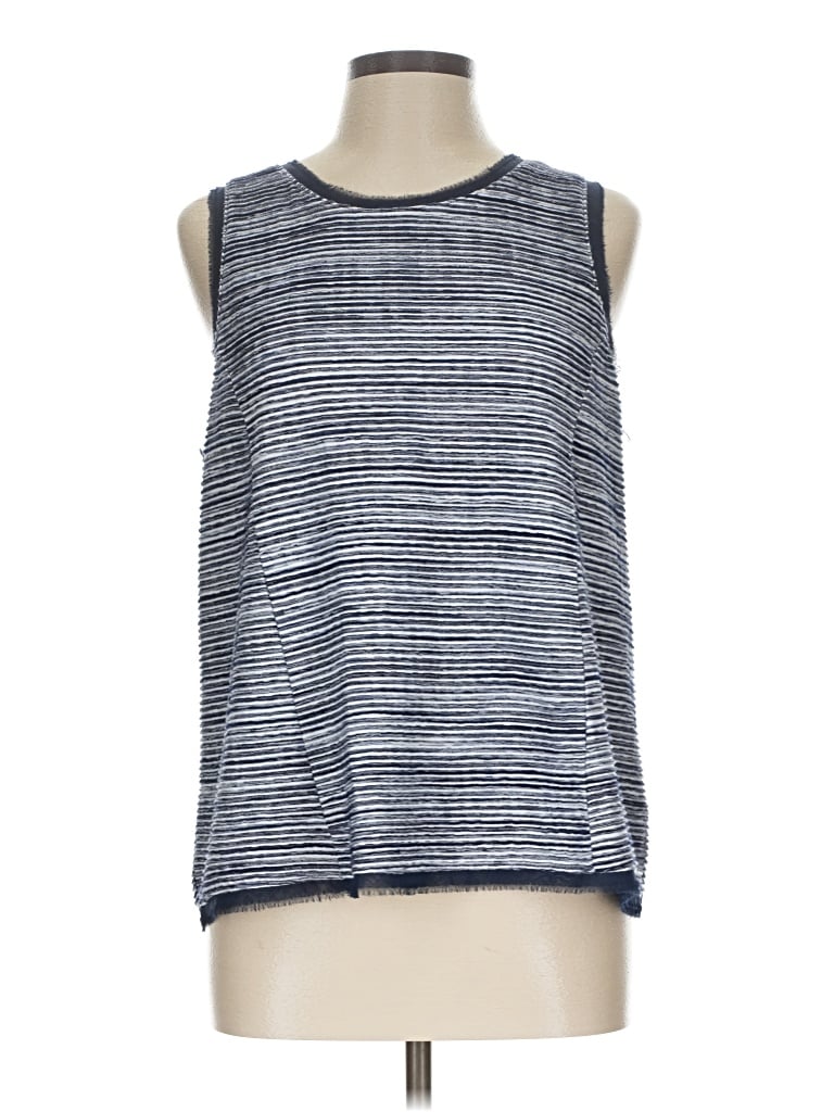 Pre-owned Vanessa Virginia Sleeveless Top Blue Boatneck Tops