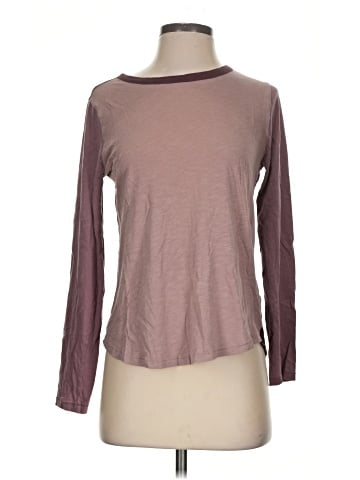 Madewell Whisper Cotton Rib-Crewneck Long-Sleeve Tee in Colorblock (view 1)