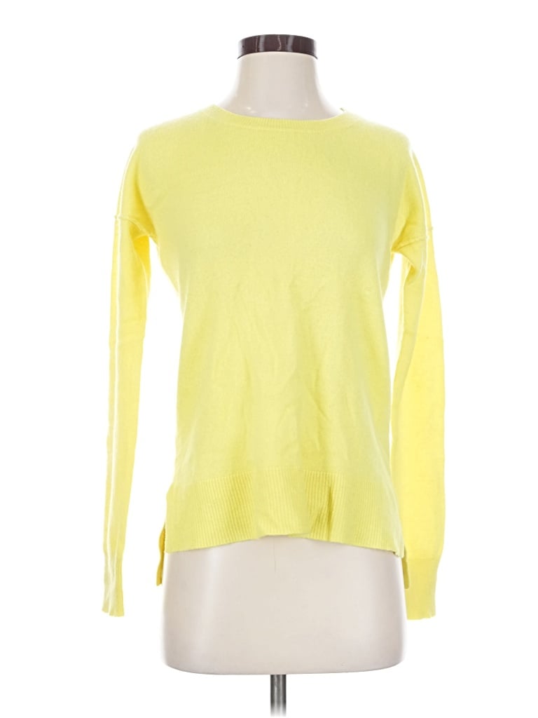 Pre-owned Aqua Cashmere Pullover Sweater In Yellow