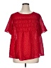 Torrid 100% Polyester Red Short Sleeve Blouse Size 1X Plus (1) - photo 1