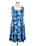 Notations Print Blue Casual Dress Size 1X - photo 1