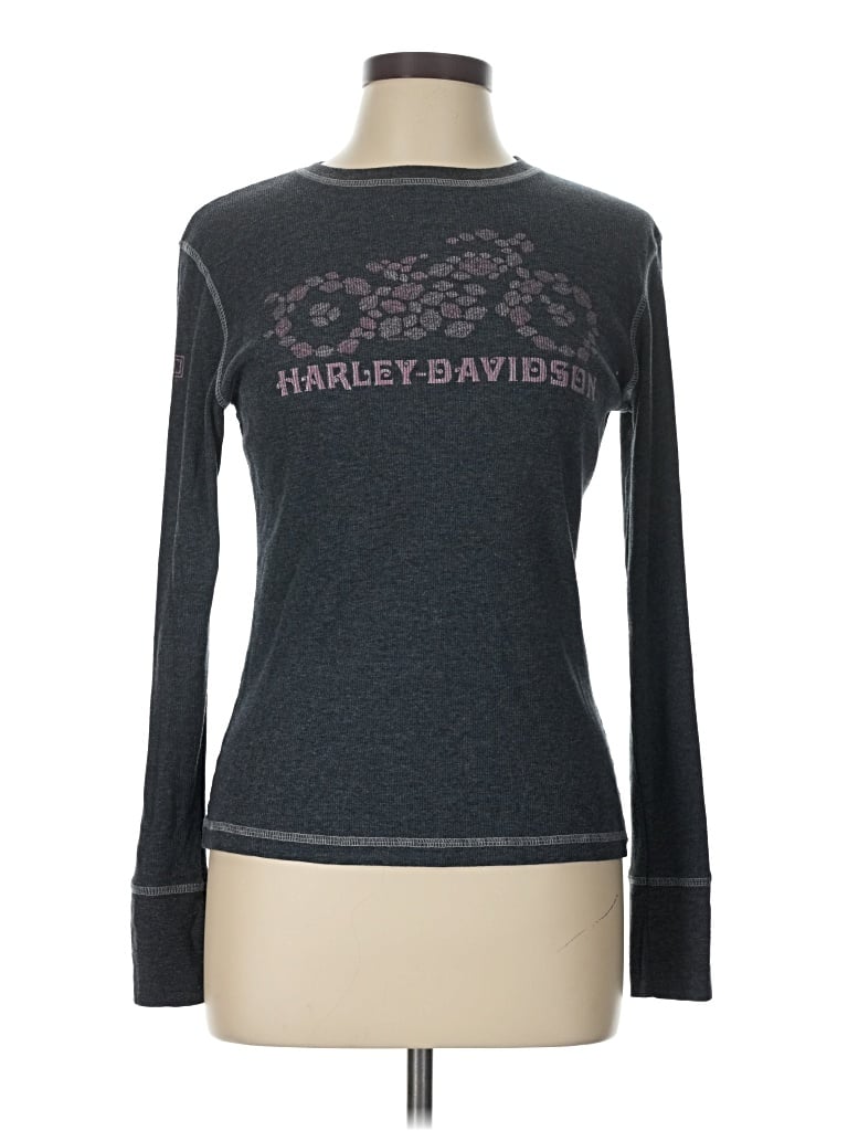 Pre-owned Harley Davidson Long Sleeve T-shirt In Gray