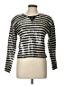 Adrienne Vittadini 100% Cotton Stripes Silver Pullover Sweater Size L - photo 1