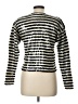 Adrienne Vittadini 100% Cotton Stripes Silver Pullover Sweater Size L - photo 2