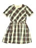 Crewcuts 100% Polyester Plaid Black Tan Dress Size 14 - photo 1