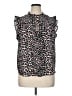 Ann Taylor LOFT 100% Polyester Animal Print Black Sleeveless Blouse Size XL - photo 1
