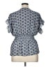 Max Studio 100% Polyester Blue White Short Sleeve Blouse Size XL - photo 2
