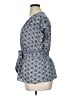 Max Studio 100% Polyester Blue White Short Sleeve Blouse Size XL - photo 5