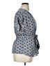 Max Studio 100% Polyester Blue White Short Sleeve Blouse Size XL - photo 4