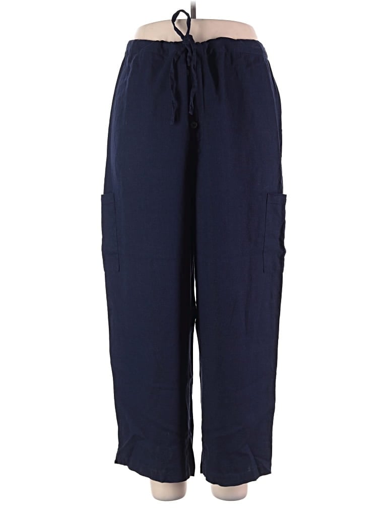 Pre-owned Celandine Linen Pants In Blue