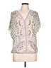 One September 100% Polyester Ivory Short Sleeve Blouse Size L - photo 1