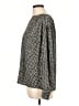 H&M 100% Polyester Houndstooth Black Long Sleeve Blouse Size L - photo 5