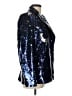 Aqua 100% Polyester Metallic Blue Blazer Size L - photo 4