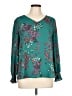 41Hawthorn 100% Polyester Teal Long Sleeve Blouse Size L - photo 1