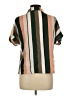Shein Stripes Brown Short Sleeve Blouse Size 12 - photo 2