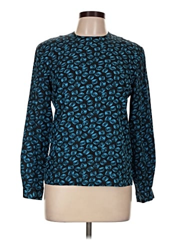 Albert Nipon Long Sleeve Silk Top (view 1)