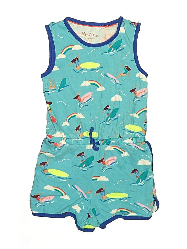 Pre-owned Mini Boden Kids' Dress In Teal