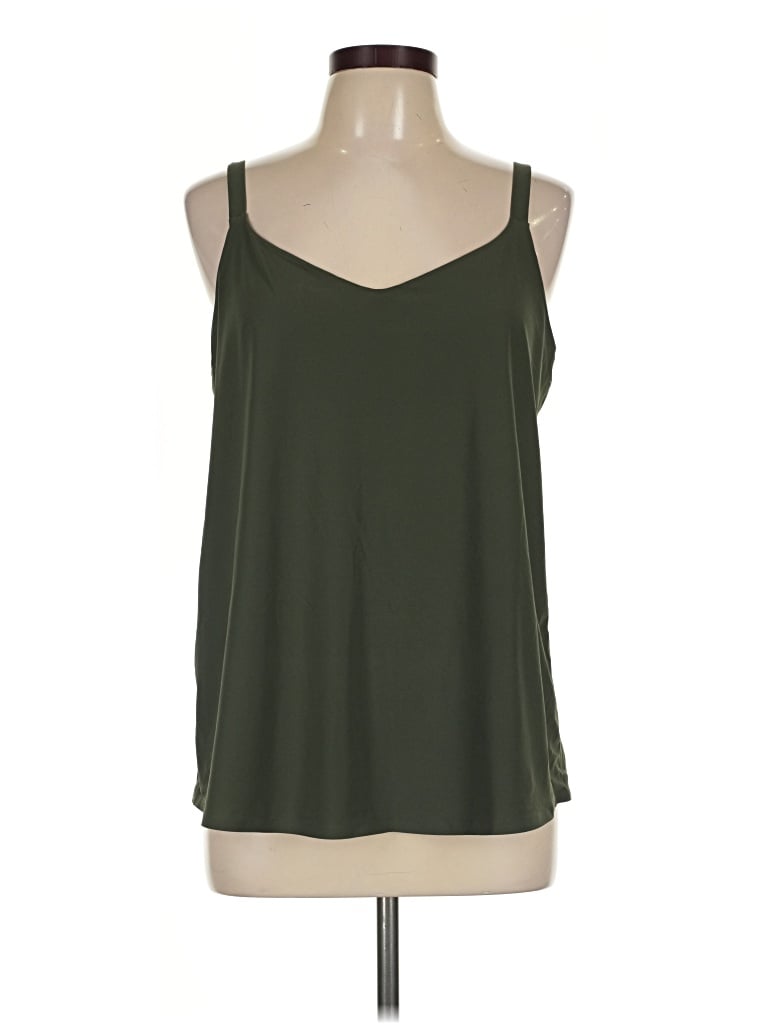 Pre-owned Aday Tank Top Green Halter Neckline Tops
