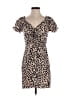 Aqua 100% Polyester Animal Print Tan Casual Dress Size S - photo 1