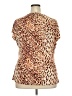 Grayson Animal Print Brown Short Sleeve Blouse Size 2X - photo 2