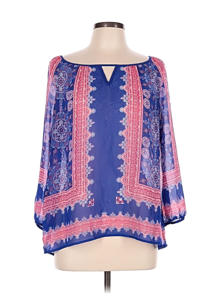 Pre-owned Sweet Wanderer 3/4 Sleeve Blouse In Blue