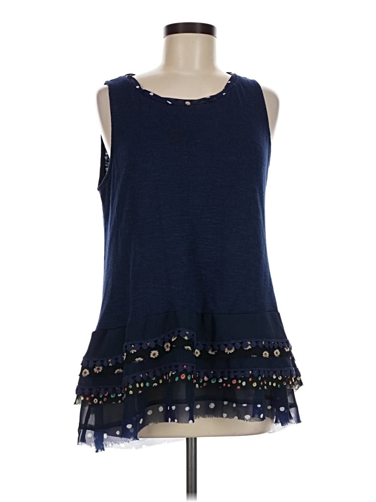 Pre-owned One September Sleeveless Top Blue Scoop Neck Tops