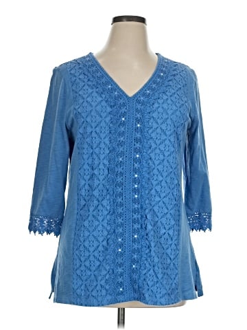 JM Collection 3/4 Sleeve Blouse (view 1)