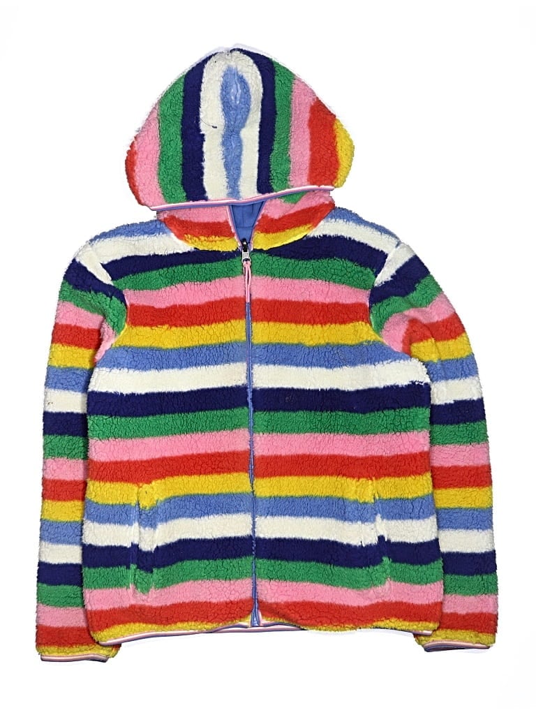 Pre-owned Mini Boden Kids' Zip Up Hoodie In White