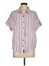 Splendid Stripes Pink Short Sleeve Button-Down Shirt Size L - photo 1