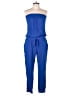 5/48 100% Rayon Solid Blue Jumpsuit Size L - photo 1
