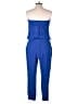 5/48 100% Rayon Solid Blue Jumpsuit Size L - photo 2
