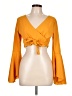 Shein Orange Long Sleeve Blouse Size L - photo 1