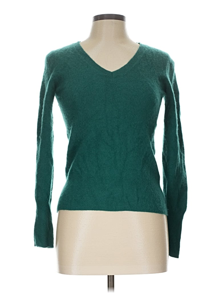 Pre-owned Halogen Cashmere Pullover Sweater In Green